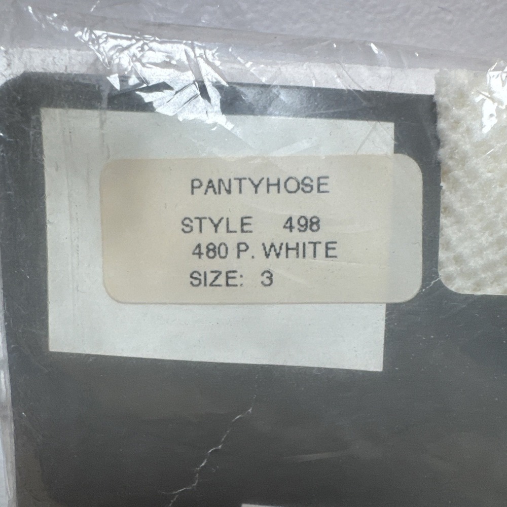 Vintage New DKNY White Mesh Pantyhose Size 3 #498 NWT - Picture 3 of 7